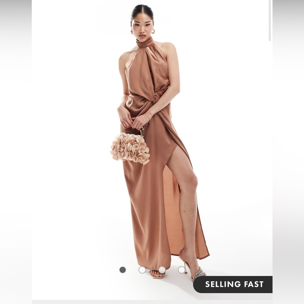 NWT ASOS halter satin dress size 4